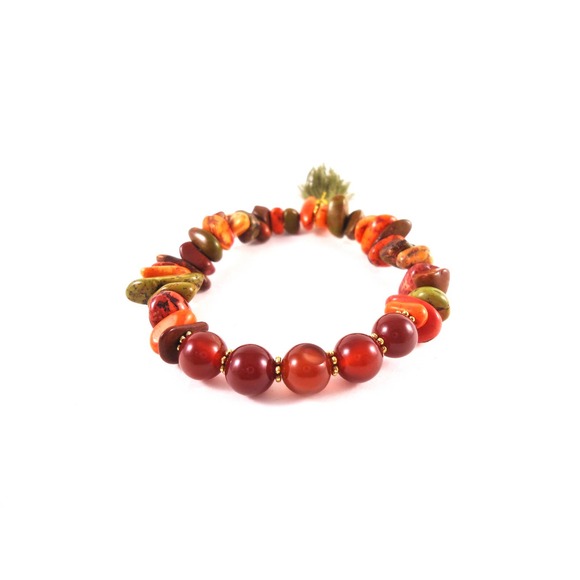 Orange Fall Bracelet Handmade Jewelry - Picture 3 of 3